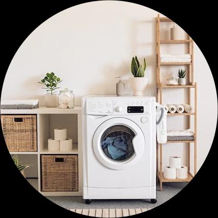 Vaskemaskine brugt af Housekeepr til at sikre rene mopper og klude.