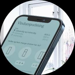 Onboarding flow i Housekeepr mobil app viser redigering af vinduespudser service.
